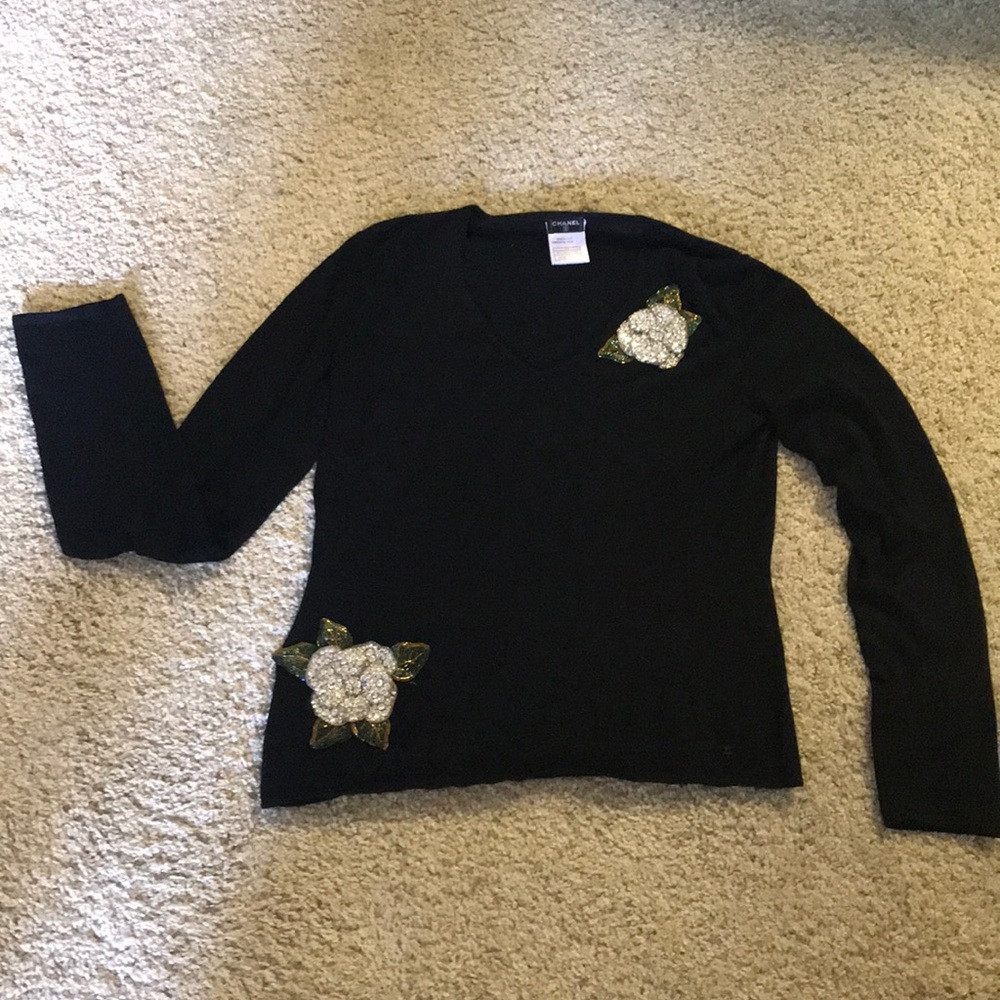 CHANEL Sweater with Beaded Detail